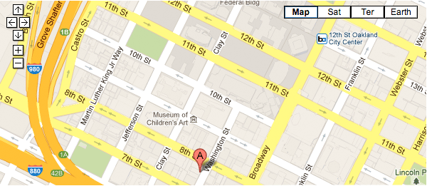 Map to Law Office of Dave Karlinsky in Oakland, CA